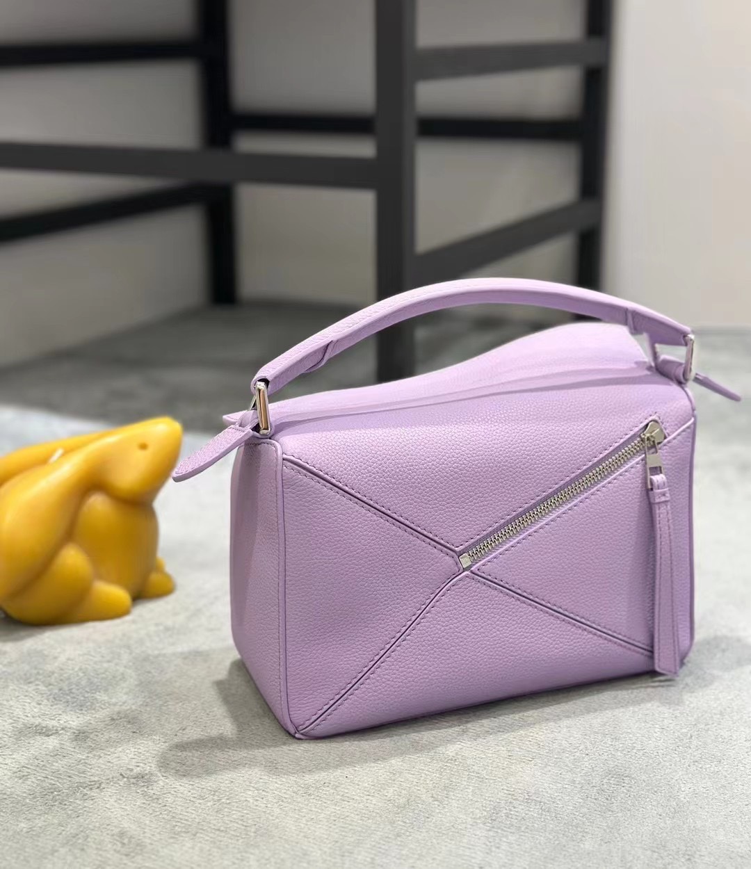 Loewe Small Puzzle Bag in Soft Grained Calfskin Light Purple